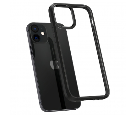 Husa Plastic - TPU Spigen ULTRA HYBRID pentru Apple iPhone 12 mini, Neagra Transparenta ACS01746