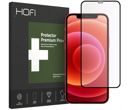 Folie Protectie Ecran HOFI pentru Apple iPhone 12 Pro Max, PRO +, Sticla securizata, Full Face, Full Glue, Neagra