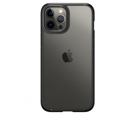 Husa Plastic - TPU Spigen ULTRA HYBRID pentru Apple iPhone 12 Pro Max, Neagra Transparenta ACS01619