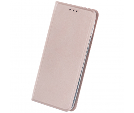 Husa Piele OEM Smart Skin pentru Samsung Galaxy A21s, Roz Aurie