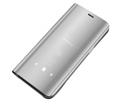 Husa Plastic OEM Clear View pentru Xiaomi Redmi 9C, Argintie