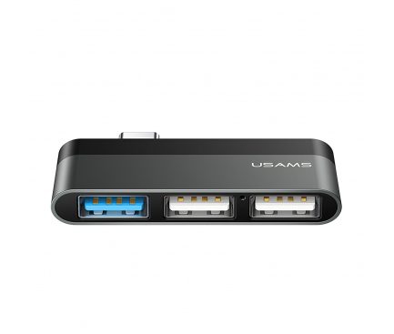 Hub USB Type-C Usams - 3xUSB, Gri SJ461HUB01