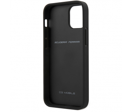 Husa pentru Apple iPhone 12 mini, Ferrari, Off Track Leather, Neagra FEOMSHCP12SDG