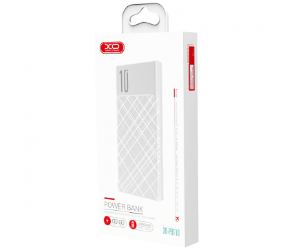 Baterie Externa Powerbank XO Design PR110, 10000 mA, Power Delivery (PD) - Quick Charge 3.0, Alba
