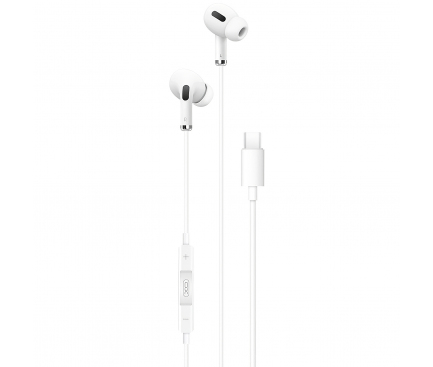 Handsfree Casti In-Ear XO Design EP23, Cu microfon, USB Type-C, Alb