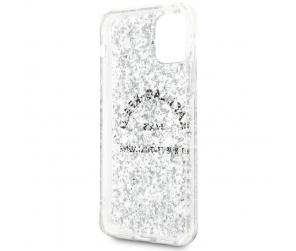 Husa TPU Karl Lagerfeld St.Guillaume Glitter pentru Apple iPhone 11 Pro Max, Argintie KLHCN65TRFGSL