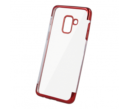 Husa TPU OEM Electro pentru Xiaomi Redmi Note 9 Pro / Xiaomi Redmi Note 9S, Rosie Transparenta