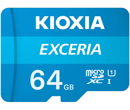 Card Memorie MicroSDXC KIOXIA Exceria, cu Adaptor, 64Gb, Clasa 10 / UHS-1 U1, Blister_PRB_DBL_302543