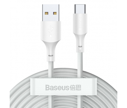Cablu Date si Incarcare USB-A - USB-C Baseus, 40W, 1.5m, Alb TZCATZJ-02