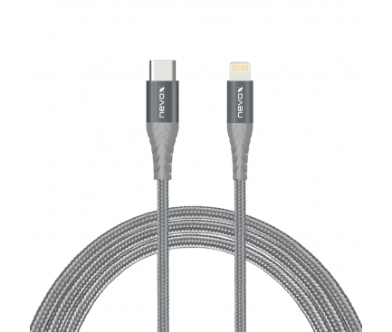 Cablu Date si Incarcare USB Type-C la Lightning Nevox, 2 m, Gri