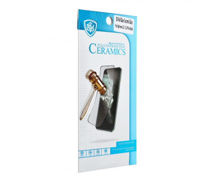 Folie Protectie Ecran OEM pentru Samsung Galaxy A21s, Sticla securizata, Full Face, Full Glue, 5D, Ceramic, Neagra