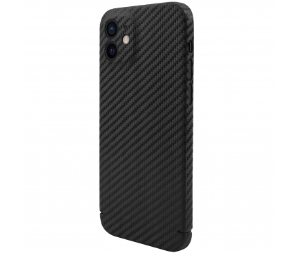 Husa Fibra Carbon Nevox pentru Apple iPhone 12, MagSafe, Neagra