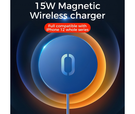 Incarcator Retea Wireless Joyroom JR-A28, MagSafe, 15W, Quick Charge, Negru