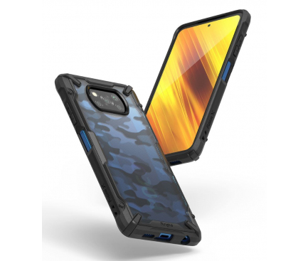 Husa Plastic - TPU Ringke Fusion X pentru Xiaomi Poco X3 NFC, Camo, Neagra