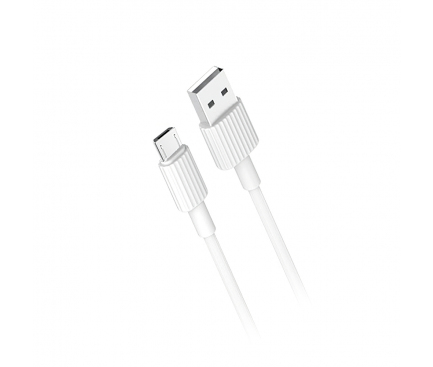 Cablu Date si Incarcare USB la MicroUSB XO Design NB156, 1 m, 2.4A, Alb
