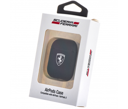 Husa Protectie Casti Ferrari Off Track pentru Apple AirPods Gen 1 / Apple AirPods Gen 2, Neagra FEOA2LEBK