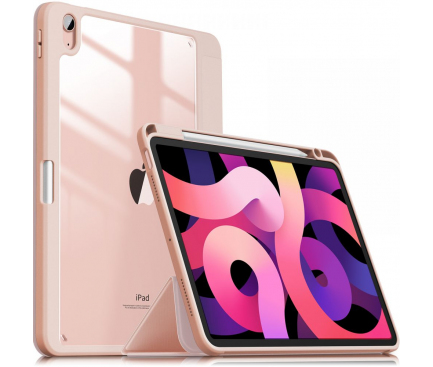 Husa Tableta Poliuretan INFILAND Crystal pentru Apple iPad Air (2020), Roz