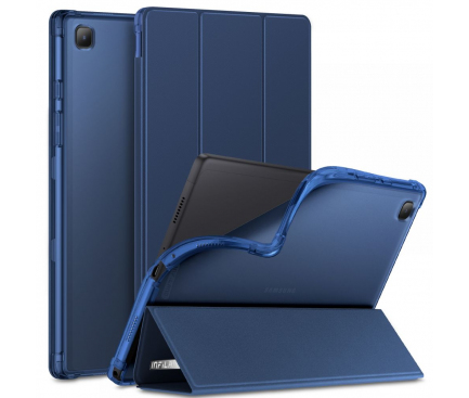 Husa Tableta TPU INFILAND SMART STAND pentru Samsung Galaxy Tab A7 10.4 (2020), Bleumarin