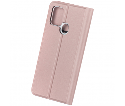 Husa Piele OEM Smart Skin pentru Xiaomi Redmi Note 9, Roz Aurie, Bulk 