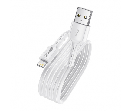 Cablu Date si Incarcare USB-A - Lightning BLUE Power BLDU01 Novel, 18W, 1m, Alb