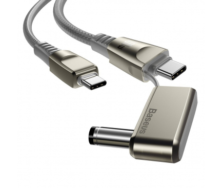 Cablu Incarcare USB Type-C la USB Type-C / C+DC Baseus CA1T2, 2in1, 2 m, 100W, 5A, Gri CA1T2-A0G