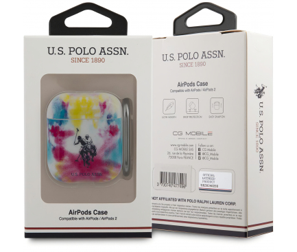 Husa Protectie Casti U.S. Polo Tie Dye pentru Apple AirPods Gen 1 / Apple AirPods Gen 2, Multicolor USACA2PCUSML