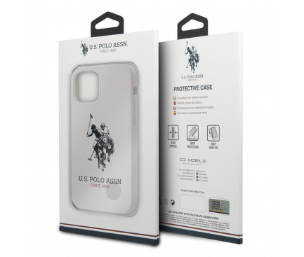 Husa TPU U.S. Polo Big Horse pentru Apple iPhone 12 / Apple iPhone 12 Pro, Alba USHCP12MSLHRWH