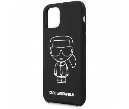 Husa TPU Karl Lagerfeld Iconik pentru Apple iPhone 11 Pro Max, Alba KLHCN65SILFLWBK