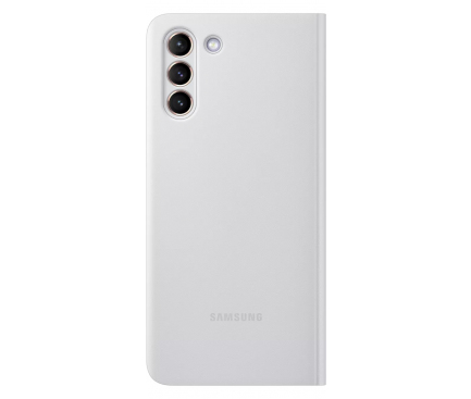 Husa Samsung Galaxy S21 5G, Clear View Cover, Gri EF-ZG991CJEGEE