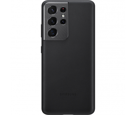 Husa Piele Samsung Galaxy S21 Ultra 5G, Leather Cover, Neagra EF-VG998LBEGWW