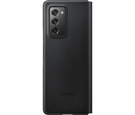 Husa Piele Samsung Galaxy Z Fold2 5G F916, Leather Flip Cover, Neagra EF-FF916LBEGEU