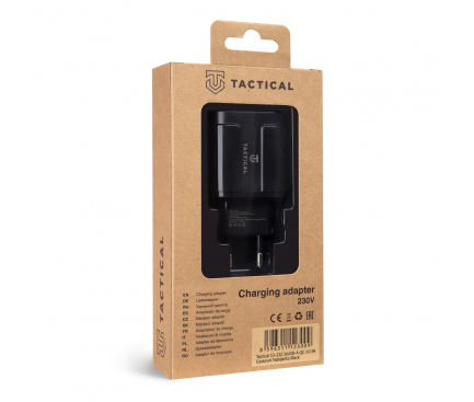 Incarcator Retea USB Tactical 13-222, 3 x USB, Quick Charge, 18W, Negru