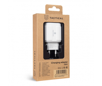 Incarcator Retea USB Tactical 13-222, 3 x USB, Quick Charge, 18W, Alb