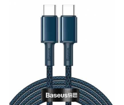Cablu Date si Incarcare USB Type-C la USB Type-C Baseus, 2 m, 100W, 5A, Albastru CATGD-A03