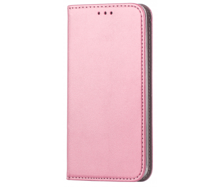 Husa Piele Ecologica OEM Smart Magnetic pentru Samsung Galaxy A42 5G, Roz Aurie
