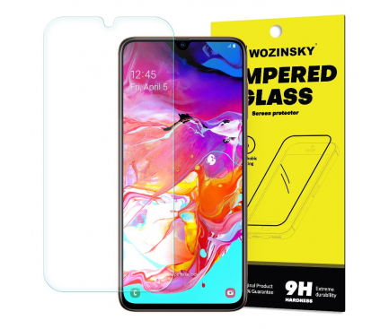 Folie Protectie Ecran WZK pentru Samsung Galaxy A70 A705, Sticla securizata, Full Glue, 9H