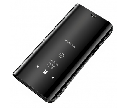 Husa Plastic OEM Clear View pentru Motorola Moto G9 Plus, Neagra