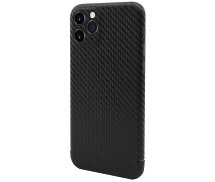 Husa Telefon Nevox Fibra Carbon pentru Apple iPhone 11 Pro Max, Magnet Series, Neagra, Resigilat