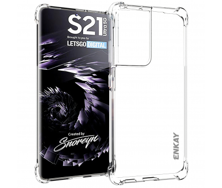 Husa TPU Enkay Antisoc pentru Samsung Galaxy S21 Ultra 5G, Transparenta