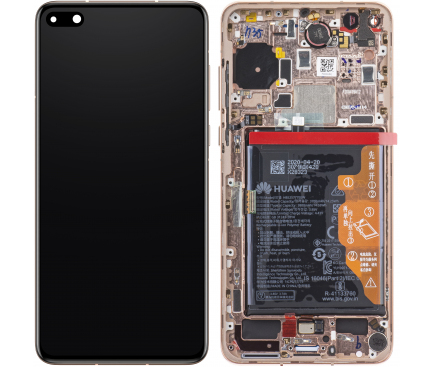 Display cu Touchscreen Huawei P40, cu Rama si Acumulator, Auriu (Blush Gold), Service Pack 02353MFV