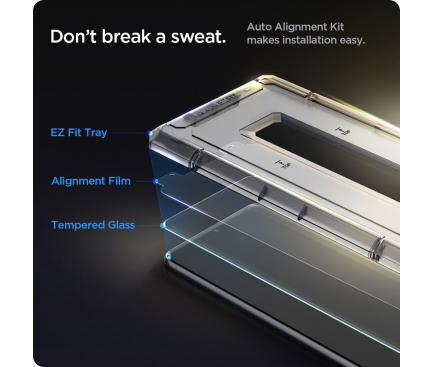 Folie Protectie Ecran Spigen EZ FIT pentru Samsung Galaxy S21+ 5G, Sticla securizata, 2.5D, Set 2 bucati AGL02537