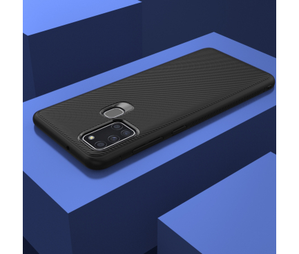 Husa TPU Lenuo Leshen Stripe pentru Samsung Galaxy A21s, Neagra