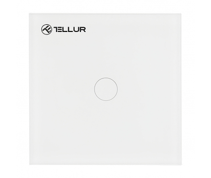 Intrerupator Tellur Smart Switch, WiFi, 1 Port, Control Tactil, 1800W, 10A, TLL331041, Alb, Resigilat