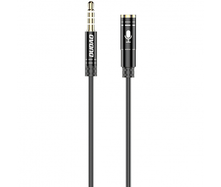 Cablu Audio 3.5 mm la 3.5 mm Dudao L11S, AUX, Tata - Mama, TRRS, 1 m, Negru