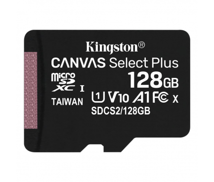 Card Memorie microSDXC Kingston Canvas Select Plus, 128Gb, Clasa 10 / UHS-1 U1 SDCS2/128GBSP