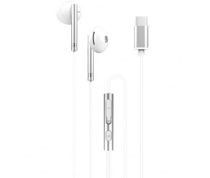 Handsfree Casti In-Ear XO Design EP29, Cu microfon, USB Type-C, Argintiu