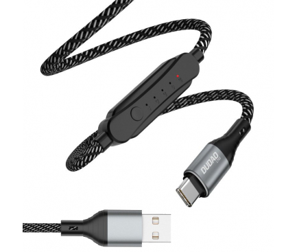 Cablu Date si Incarcare USB la USB Type-C Dudao L7xsT, 1 m, 5A, Timer Incarcare, Negru