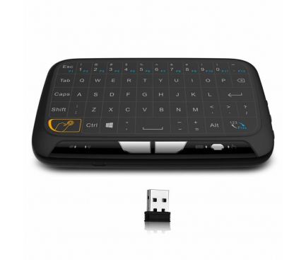 Tastatura Wireless OEM H18, 2.4GHz, Qwerty, Touchpad, Neagra