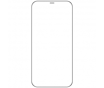 Folie Protectie Ecran Totu Design AB-057 pentru Apple iPhone 12 / Apple iPhone 12 Pro, Plastic, Full Face, Full Glue, HD, Neagra