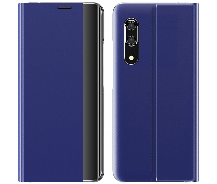 Husa Textil OEM New Sleep Case pentru Samsung Galaxy A11 / Samsung Galaxy M11, Cu Suport, Albastra